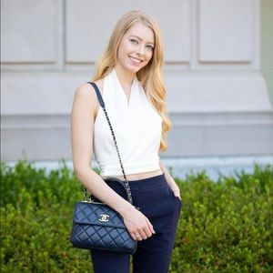 TIE WAIST HALTER CROP TOP white